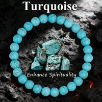 Turquoise Beaded Bracelet 6 8 10mm Natural Stone Reiki Healing Charm Handmade New Jewelry Vitality Exquisite Gift for Women Men