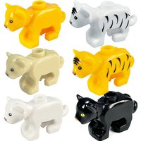 Building Blocks animal tiger lion mother nature jungle Leopard panther mammalian wildlife doll model 5pcs