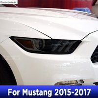 2 Pcs Car Headlight Protective Film Smoked Black Tint Wrap Vinyl TPU Sticker For Ford Mustang 2015-2017 Protection Accessories