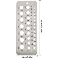 Quick Precise Measuring 1/16 Inch To 1/2 Inch Size Bits Stainless Steel 29-Hole Drill Gauge With High Contrast Markings Durable
