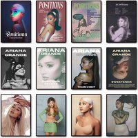 Affiche d'album de musique avec Portrait de chanteur Ariana-Grande, peinture sur toile imprimée HD, images d'art murales, décoration de maison, cadeau pour Fans