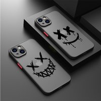 Case for Apple iPhone XS Max 11 Pro SE XR 7 8 Plus 14 Pro 13 Mini 15ProMax 12 15 Plus Clear Smiling Devil Matte Cover Luxury