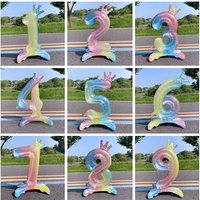 32inch Rainbow Gradient Foil Balloon 0-9 Large Digital Foil Helium Ball Girl Kids Adult Happy Birthday Party Wedding Decoration