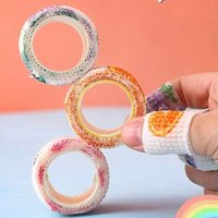 Printed Self Adhesive Finger Tape Elastic Cohesive Bandage Wrap 10/20/30 Rolls Random Pattern Breathable Sports Wrist Protector