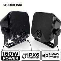 Haut-parleur marin étanche STUDIOFINIX 4'' 120W, haut-parleur audio pour moto, système audio robuste pour ATV, UTV, RZR en extérieur
