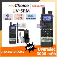 Baofeng UV-5RM Multi Band Walkie Talkie Air Band One Key Fast Frequency Copy 10W Vox Scrambler FM Radio 3000mAh Extended Battery