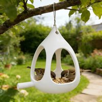 Mini Spherical Bird Feeder Outdoor Hanging Wild Bird Feeder for Garden Yard with Drainage Design, Rustproof Portable Hanging for