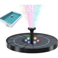 Bird Bath Fountain with Lights Floating Solar Powered Water Pump 18cm for Outdoor Garden Fish Tank Pool Deck