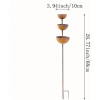 Durable Metal Plant Support Stake 3 Tiered Water Bowls Garden Ornament for Hanging Plants and Patio Accents