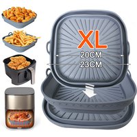 Silicone Air Fryer Tray Basket Container Dish Large 20-23cm Utensils for COSORI Cecotec 5.5L, 6L