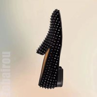 Black Spikes Decor Square Toe Men Loafers Fashion Slip On Men Shoes Luxury Handmade Party Feast Banquet Office Men Dress Shoes image 4