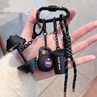 New Dumbbell Keychain, Detachable Barbell Bag Purse Charms Gift for Fitness Men, Cute Mini Car Key Chains Accessories for Gym