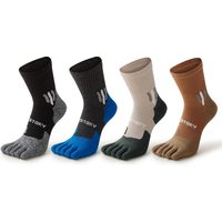 AliExpress NONE COOLMAX Five-finger Socks For Man Patchwork Color Sweat-Wicking Elasticity High-Top Five-Finger Cycling Toe Sport Sock
