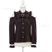 Jirai kei Schoolgirl Outfit Lolita Lace Plus Size Retro Blouse Women Off Shoulder Japanese Sweet Top Autumn Loose Vintage Shirt