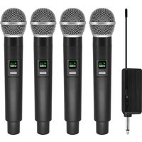 Professional Wireless Microphone 4 Channels Karaoke Handheld Chargeable Easy Use Outdoor With Suitcase