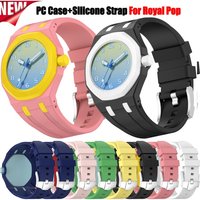 2 IN 1 PC Case+Silicone Strap for Swatch AP Royal Pop Modification Kit Integrated Silicone Cover Frame Bumper Band Accessorries
