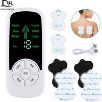 EMS Pulse Electric Muscle Stimulator With 8PCS Electrode Massage Pads Digital Meridian Therapy Machine Back Neck Body Massager