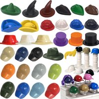 MOC Hat Helmet Building Block Colorful Dullbill Caps Baseball Cowboy Hat Figures Body Accessories Mini Brick Kids Toys Gifts N18