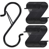 5/10/20 PCS S Hooks with Safety Buckle, Heavy Duty Metal S Shaped Hooks for Hanging Plants, Kitchen Utensil, Clothes, Pot,etc.