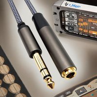 6.35 mm TRS Male To Female Audio Extension Cable For Amplifier Mixer Electric Bass Guitar 6.35mm Extender Wire 0.5/1/2/3/5M Long