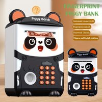 Electronic Piggy Bank, ATM Money Saving Box Password Safe Automatic Money Rolling Simulate Fingerprint Lock Gifts for Kids