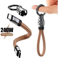 Portable Keychain USB C Charger Cable Short 240W 5A Fast Charging Cord Type C Short Quick Charge Cable for Phone MacBook Android