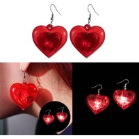 91AC Light Up Love Heart Drop Earring Fashion Heart LED Lights Dangle Hook Earrings