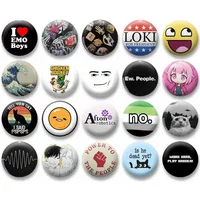 I Love Emo Boys Button Pins Custom Brooch Creative Funny Quotes Badge Clothes Backpack Jewelry Gift for Kids Friends