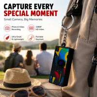 1080p Mini Thumb Camcorder Keychain Camera with Flash and Memory Card Support for Event Photography and Party Recording