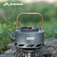 BISINNA 1.1L Camping Kettle Aluminum Alloy Portable Fast Heating Teapot Lightweight Energy Saving Outdoor Boiling Water Cookware