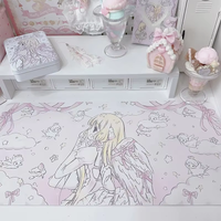 Cute Kawaii Ins Girl Mousepad Leather Waterproof Nonslip Dining Table Mat Cute Secondary Yuan Office Game Computer