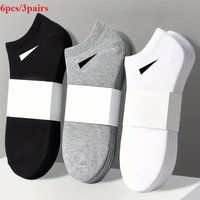 6pcs/3Pairs Men Women's Low-Cut Ankle Socks - Soft Lightweight Breathable No-Show Athletic Socks for Sports & Casual Wear, Soli