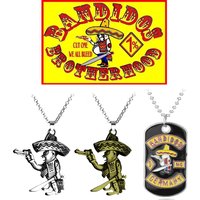 Outlaw Motor Biker Pendant Mexican Metal Necklace BANDIDOS Motorcycle Club MC Worldwide Tought Guy Pendant Accessories