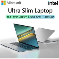 New 15.6" Portable Laptop Intel 6500Y 32GB RAM 2TB SSD Windows 11 5000mAh Backlit Keyboard Fingerprint Office Gaming Notebook PC