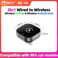 EKIY 2in1 Wireless CarPlay Dongle Wireless Android Auto Adapter AI Smart Box Car Intelligent Systems For Car With Wired CarPlay