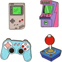 Trendy game console series badges, Cartoon arcade machine-shaped alloy pins, accessories for clothing bags, gifts for friends