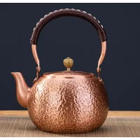 600/1200/1600ml Pure Copper Boiling Tea Kettle Retro Style Handmade Copper Pot Large Capacity Health Care Teapot Boiling Kettle