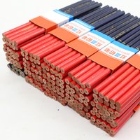 10PCS/Set Carpentry Pencil For Hand Tools Two Color Pen Construction Worker Woodworking Wood Blue Red Thick Core Round Pencil