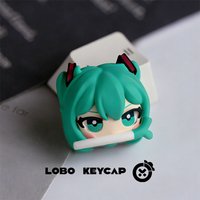 Hatsune Miku scallion Artisan Esc Replace Keycap Resin Anime For Mechanical Keyboards Decor Accessories Anime Otaku Fans Present