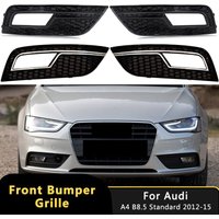 2Pcs Car Front Bumper For AUDI A4 B8.5 Standard 2012-2015 Car Fog Lamp Racing Grill Honeycomb Mesh Hex Fog Light Grille Cover