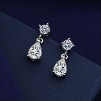 New 925 Sterling Silver Earrings Moissanite Water Drop for Women Exquisite Girlfriend Wedding Engagement Jewelry Fashion Gift