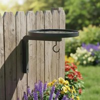 Bird Bath Metal Feeder with Hook Sturdy Easy Install Drill Wall Mounted Bowl for Outdoor Fence Garden Decor Bird Accessories 1PC