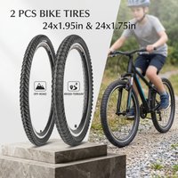 2PCS Bicycle Tires 24x1.95 24x1.75 Inch Steel Wire MTB Bike Outer Tyre Cycling Replacement Parts for Kids Mountain Bicycles