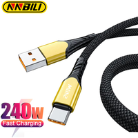 NNBILI Nylon Braided Type C Charger Cables 240W Fast Charging High-speed Data Transfer Data Wire for Android Samsung Xiaomi