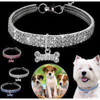 Puppy Neck Collar for Dogs Collar Rhinestone Jewelry Chihuahua Crystal Jewelry Adjustable Engraved Text Dog Collar GXQ08