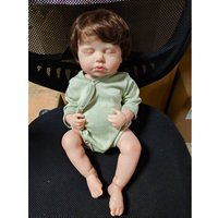 49cm Full Vinyl Girl Body Silicone Reborn Doll Loulou with Hand Rooted Hair 3D Skin High Quality Gift