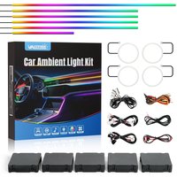 Acryl‑Autoinnen‑LED‑Lichter mit Fernbedienung & kabelloser APP, 6/10/14/18/22‑in‑1, Ambiente‑Beleuchtungsset Lichtleiter‑LED‑Streifen, 16 Mio. Farben, Musik‑&DIY‑Funktion