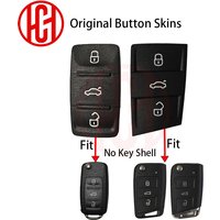 OEM Remote Car Key Replacement Case Skin For VW Beetle Jetta Golf Seat Passat Polo MK7 Touran Tiguan Octavia Shell Rubber Pad