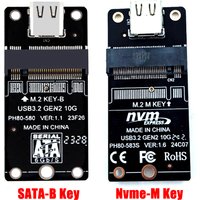 NGFF To USB 3.2 Type-C Riser Card JMS580 M2 NGFF SSD Adapter SATA3 6Gbps SSD To USB 3.2 Converter Support M2 SSD 2230/42/60/80