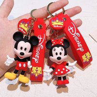 2026 Couple Anime Mickey Keychain Cartoon Stitch Cute Minnie Keyring Student Bag Hanging All-match Car Key Chain Christmas Gifts